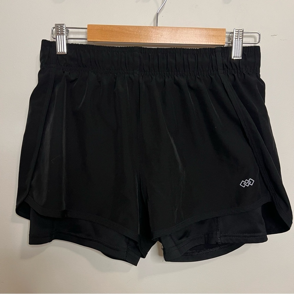 LEG3ND Black Women's Athletic Shorts Yoga Gym Fitness Workout Classic Tennis